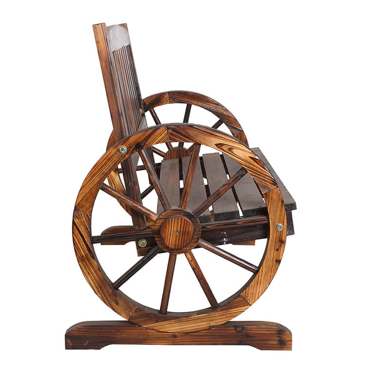 Garden Bench Patio Garden Wooden Wagon Wheel Bench Wooden Outdoor Furniture
