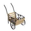 Wooden Flower Cart Wagon Decorative Indoor Outdoor Garden Planter Moveable Garden Cart