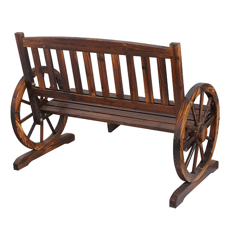 Garden Bench Patio Garden Wooden Wagon Wheel Bench Wooden Outdoor Furniture