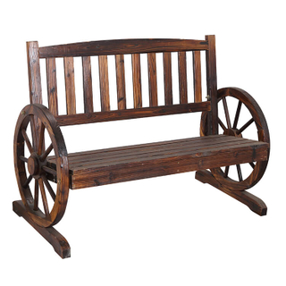 Garden Bench Patio Garden Wooden Wagon Wheel Bench Wooden Outdoor Furniture