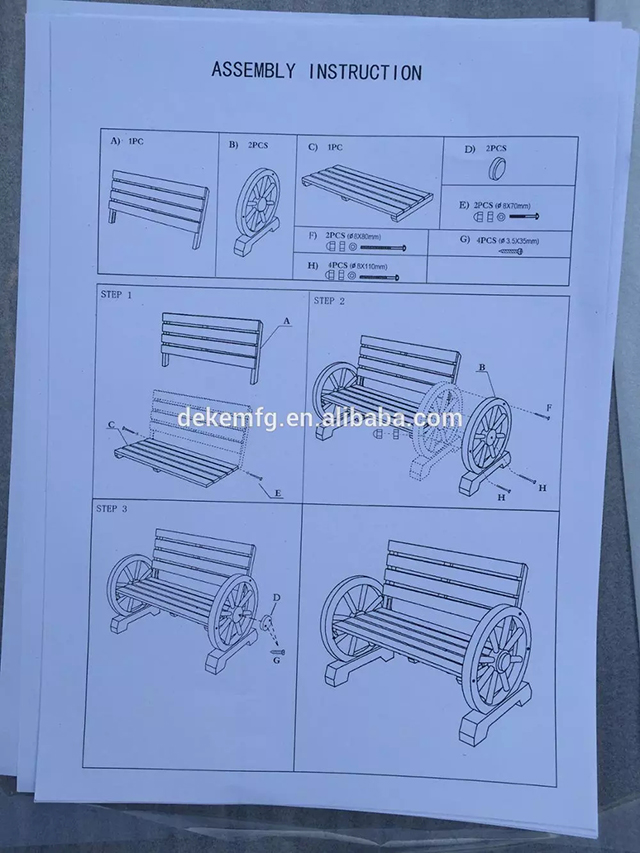 Wooden Wagon Wheel Bench3