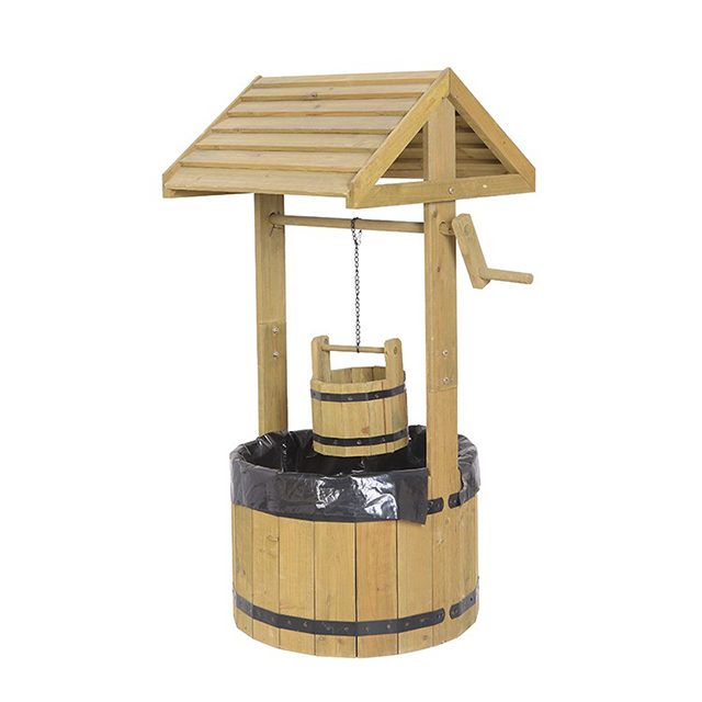 Wooden Wishing Well Planter