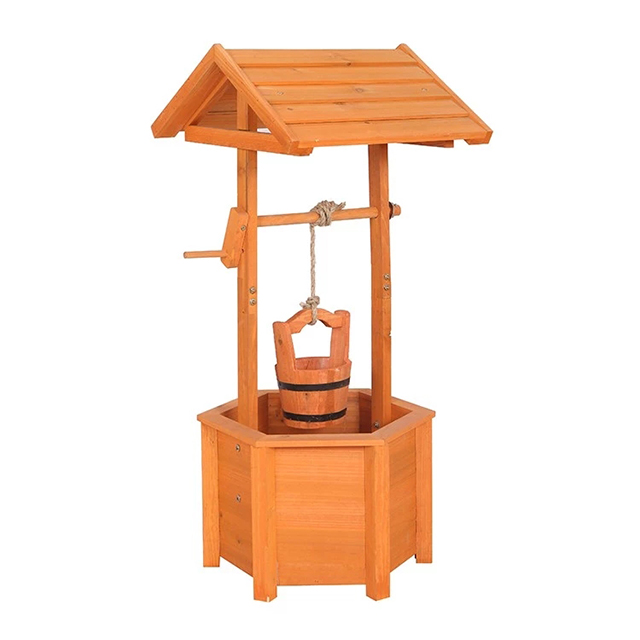 Wooden Wishing Well Garden Planter