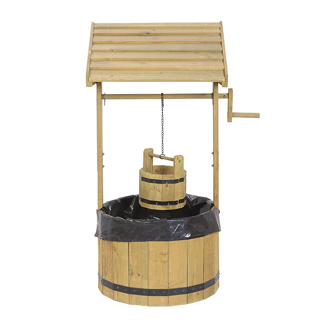 Wooden Wishing Well Planter