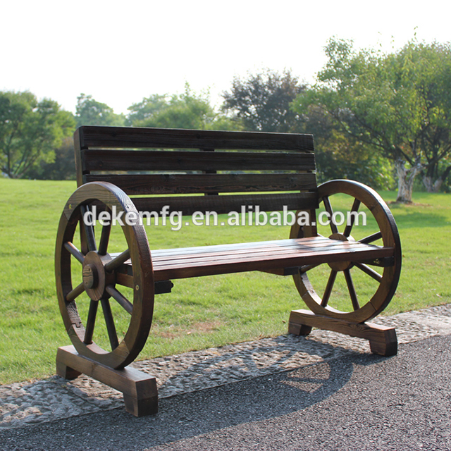  Wooden Wagon Wheel Bench