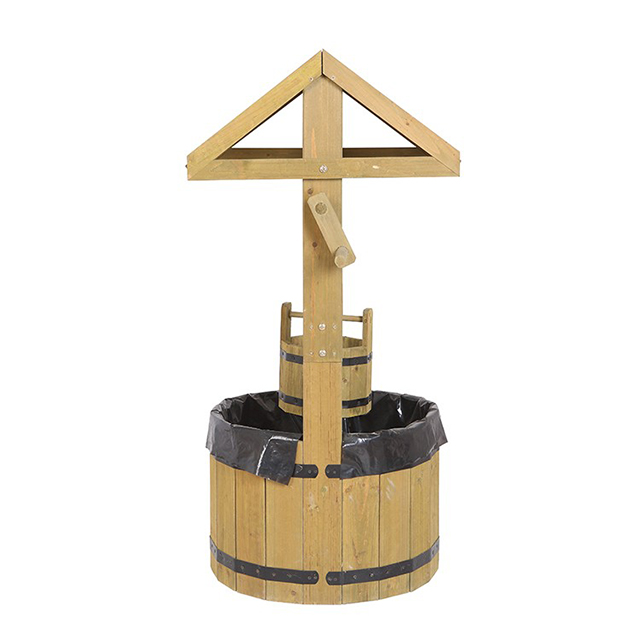 Wooden Wishing Well Planter